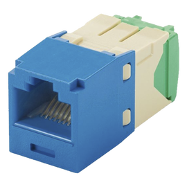 Conector Jack RJ45 Estilo TG, Mini-Com, Categoría 6, de 8 posiciones y 8 cables de Calibre 28/30 AWG, Color Azul