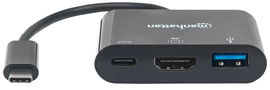 SUPER SPEED MANHATTAN 152037 USB-C HDMI CONVERTER USB3.1c MALE TO HDMI USB FEMALE BLACK SUPER SPEED MANHATTAN 152037 USB-C HDMI CONVERTER USB3.1c MALE TO HDMI USB FEMALE BLACK