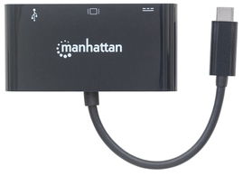 CABLE MANHATTAN 152044 SUPER SPEED USB-C VGA DOCKING CONVERTER BLACK