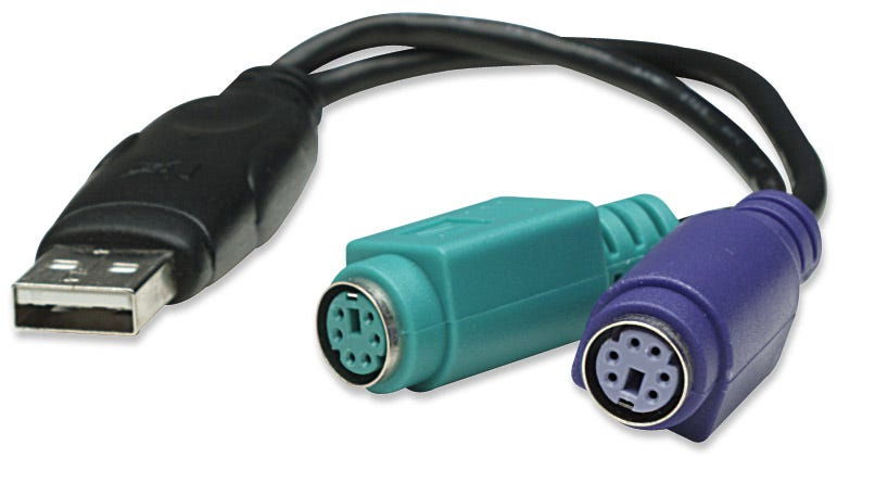 CABLE MANHATTAN USB DUAL PS2 CONVERT BK