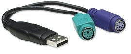 CABLE MANHATTAN USB DUAL PS2 CONVERT BK