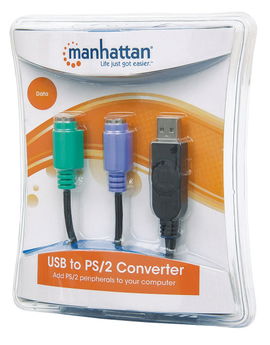 CABLE MANHATTAN USB DUAL PS2 CONVERT BK