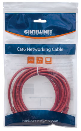 PATCH CORD INTELLINET 319799 RED 3M/10FT CAT5