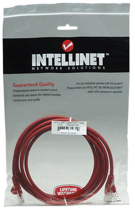 PATCH CORD INTELLINET 319843 CAT5E RJ45 M/ RJ45 M 5M 14FT RED 766623319843