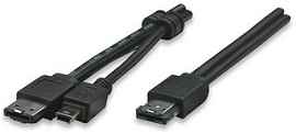 CABLE MANHATTAN ESATA+USB COMBO USBB5P+ESATA BLACK 1M 766623325318