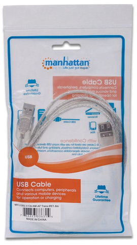 CABLE EXTENSION MANHATTAN USB MACHO/HEMBRA 1.8mt CABLE EXTENSION MANHATTAN USB MACHO/HEMBRA 1.8mt