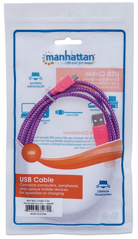 CABLE MANHATTAN 352741 MIC USB2 AM-MIC-BM 1.8M/6FT PURPURA/PINK