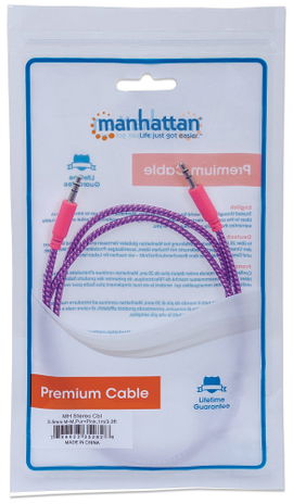 CABLE MANHATTAN 352826 STEREO 3.5mm 1M/3FT PURPURA/PINK CABLE MANHATTAN 352826 STEREO 3.5mm 1M/3FT PURPURA/PINK