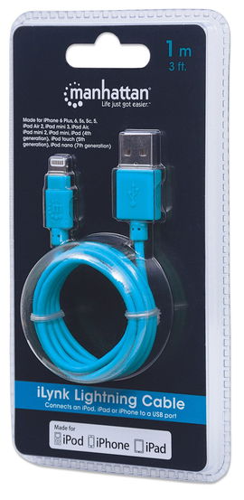 CABLE MANHATTAN 391467 ILINK LIGHTHING A-MALE 8PIN MAL 1M BLUE CABLE MANHATTAN 391467 ILINK LIGHTHING A-MALE 8PIN MAL 1M BLUE