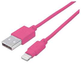 CABLE MANHATTAN 394222 ILINK LIGHTNING A-MALE / 8PIN MALE 1M PINK