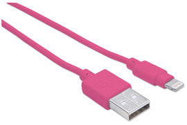CABLE MANHATTAN 394222 ILINK LIGHTNING A-MALE / 8PIN MALE 1M PINK CABLE MANHATTAN 394222 ILINK LIGHTNING A-MALE / 8PIN MALE 1M PINK