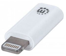 ADAPTADOR MANHATTAN 390620 ILINK LIGHTNING MICRO-B FEMALE/LIGHTNING CONNECTOR MALE WHITE ADAPTADOR MANHATTAN 390620 ILINK LIGHTNING MICRO-B FEMALE/LIGHTNING CONNECTOR MALE WHITE