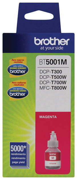 BOTE TINTA BROTHER BT5001M MAGENTA 48.8ML T4000DW T220 T310 T420W T510W