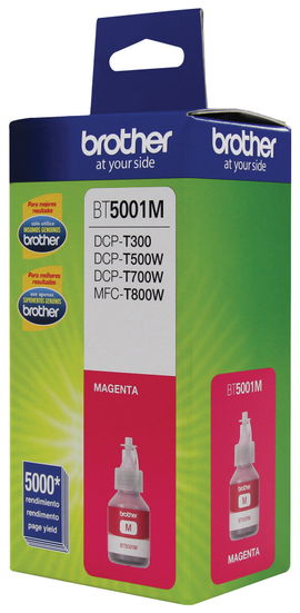 BOTE TINTA BROTHER BT5001M MAGENTA 48.8ML T4000DW T220 T310 T420W T510W