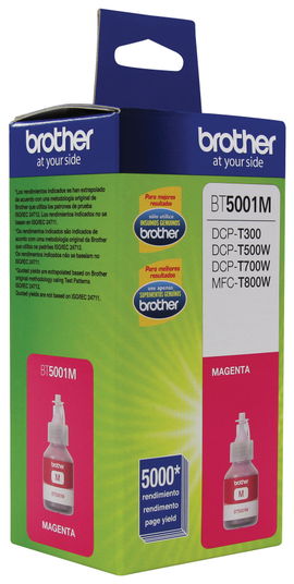BOTE TINTA BROTHER BT5001M MAGENTA 48.8ML T4000DW T220 T310 T420W T510W