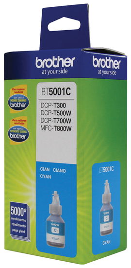BOTE TINTA BROTHER BT5001C CYAN 48.8ML T4000DW T220 T310 T420W T510W