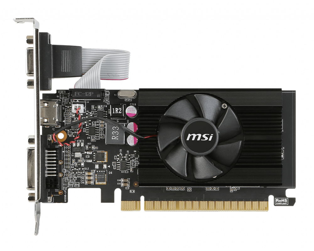 TARJETA VIDEO PCI-E MSI 2GB GT 710 2GD3 LP DDR3 DL-DVI-D HDMI VGA 912-V809-2024 LOW PROFILE