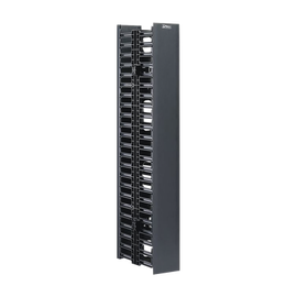 Organizador Vertical Doble NetRunner, para Rack Abierto de 45 Unidades, 4.9in de Ancho, Color Negro