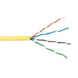 Bobina de cable de 305 metros, UTP Cat6 Riser, de color Amarillo, UL, CMR, T4L, probado a 350 Mhz, para aplicaciones de CCTV / redes de datos/ IP megapixel / control RS485