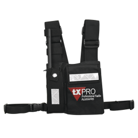 Universal Chest Pack with Radio Holder, Pen Holder and Adhesive Tape Secured Pouch, TX-PRO Logo