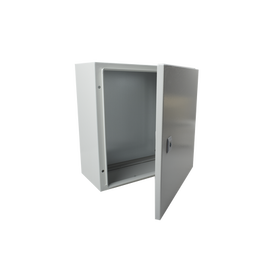 Gabinete de Acero IP66 Uso en Intemperie (400 x 400 x 200 mm) con Placa Trasera Interior y Compuerta Inferior Atornillable (Incluye Chapa y Llave).