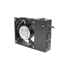 Ventilador 110 Vca con Clavija para Gabinete de Pared con 2 Tomas de Corriente.