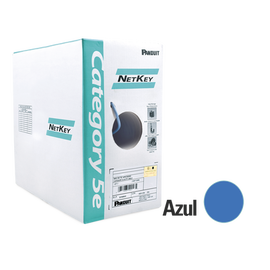 Bobina de Cable UTP de 305 m. de Cobre, NetKey, Azul, Categoría 5e (24 AWG), Riser (CMR), de 4 Pares