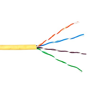 Reel 1000 ft, UTP Cat6 Riser, Yellow color, UL, CMR,T4L, Tested to 350 Mhz, for CCTV Applications / Data Networks / IP Megapixel / RS485 Control