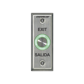 Botón de salida con aro iluminado color verde y rojo / IP65 / Buzzer / función toggle (enclavado) / Función temporizado / dos salidas de contacto NC/NO/ placa de acero inoxidable