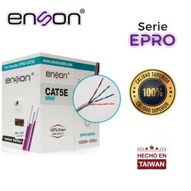 CABLE UTP CAT5E ALTO RENDIMIENTO ENSON EPRO-CAT5E 100% COBRE 24AWG COLOR GRIS CERTIFICADO UL / FLUKE PASS - HECHO EN TAIWAN CABLE UTP CAT5E ALTO RENDIMIENTO ENSON EPRO-CAT5E 100% COBRE 24AWG COLOR GRIS CERTIFICADO UL / FLUKE PASS - HECHO EN TAIWAN