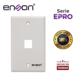 PLACA DE PARED (FACEPLATE) ENSON EPRO-FP10 COMPATIBLE CON JACK KEYSTONE 1 PUERTO COLOR BLANCO, USO EN INTERIOR, IDEAL PARA CONECTORES RJ45, COAXIAL, FIBRA OPTICA, FABRICADO EN PLASTICO ABS PLACA DE PARED (FACEPLATE) ENSON EPRO-FP10 COMPATIBLE CON JACK KEYSTONE 1 PUERTO COLOR BLANCO, USO EN INTERIOR, IDEAL PARA CONECTORES RJ45, COAXIAL, FIBRA OPTICA, FABRICADO EN PLASTICO ABS