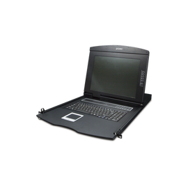 Monitor con teclado y trackpad KVM para Rack de 1U de 8 puertos VGA