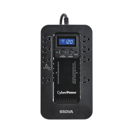 UPS de 650 VA/390 W, Topología Standby con Modo Ahorrador ECO, Entrada 120 Vca NEMA 5-15P, Con 8 Tomas NEMA 5-15R
