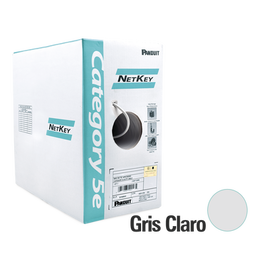 Bobina de Cable UTP 305 m. de Cobre, NetKey, Gris Claro, Categoría 5e (24 AWG), Riser (CMR), de 4 pares