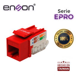 CONECTOR MODULAR JACK RJ45 ENSON EPRO-TLJACK5E-RD SERIE PRO TERMINADO SIN PINZAS, POSICION VERTICAL CAT5E COLOR ROJO COMPATIBLE CON PLACAS ENSON EPRO-FP CONECTOR MODULAR JACK RJ45 ENSON EPRO-TLJACK5E-RD SERIE PRO TERMINADO SIN PINZAS, POSICION VERTICAL CAT5E COLOR ROJO COMPATIBLE CON PLACAS ENSON EPRO-FP