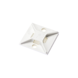 Sujetador Para Cable con Cinchos, de 4 Vías, con Adhesivo, 25.4 x 25.4mm (1in x 1in), Color Blanco, 1 pieza