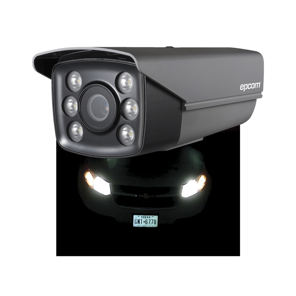 Bala TURBOHD 1 Megapixel (720p) / Identificación de PLACAS VEHICULARES / CLIMAS EXTREMOS / Lente Mot. 6 a 22 mm / Luz Blanca 40 mts / Exterior IP66