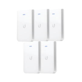 5 Access Point UniFI doble banda, cobertura 180°, MIMO 2x2 de pared para habitaciones de hotel.