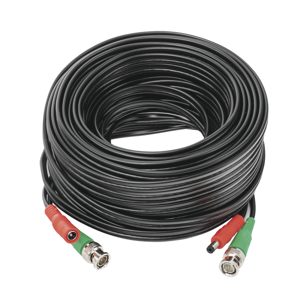 Cable Coaxial armado con conector BNC y Alimentación, longitud de 20m, Optimizado para HD ( TurboHD, HD-SDI, AHD )