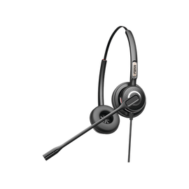 Diadema binaudal (duo) con tecnología antishock para teléfonos IP FANVIL y Polycom con micrófono de cancelación de ruido, larga durabilidad