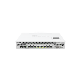 Cloud Core Router, CPU 9 Núcleos,7 Puertos Gigabit, 1 Combo TP/SFP, 1 puerto SFP+, 2 GB memoria y enfriamiento pasivo