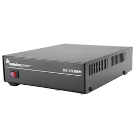Fuente de poder 13.8V, 23A, conmutada con circuito cargador de baterías.