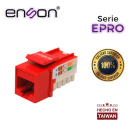 CONECTOR MODULAR JACK RJ45 ENSON EPRO-JACK6-RD SERIE PRO, POSICION VERTICAL CAT6 COLOR ROJO COMPATIBLE CON PLACAS ENSON EPRO-FP REQUIERE USO DE PINZAS EPRO-JACKTOOL