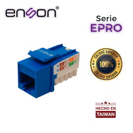 CONECTOR MODULAR JACK RJ45 ENSON EPRO-JACK6-BL SERIE PRO, POSICION VERTICAL CAT6 COLOR AZUL COMPATIBLE CON PLACAS ENSON EPRO-FP REQUIERE USO DE PINZAS EPRO-JACKTOOL CONECTOR MODULAR JACK RJ45 ENSON EPRO-JACK6-BL SERIE PRO, POSICION VERTICAL CAT6 COLOR AZUL COMPATIBLE CON PLACAS ENSON EPRO-FP REQUIERE USO DE PINZAS EPRO-JACKTOOL