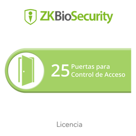 Licencia para ZKBiosecurity permite gestionar hasta 25 puertas para control de acceso