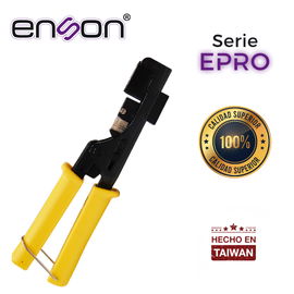 PINZA REMATADORA ENSON EPRO-JACKTOOL SERIE EPRO, DISEÑADA PARA EL REMATADO CON JACK FACIL PONCHADO SERIE EPRO, PONCHA JACKS RJ45, CUENTA CON GUILLOTINA QUE CORTA EL EXCESO DE CABLE UTP, LO CUAL AGILIZA Y AHORRA TIEMPO EN PROYECTOS