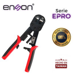 PINZA PONCHADORA ENSON EPRO-PLUGTOOL SERIE EPRO, DISEÑADA PARA EL PONCHADO CON PLUG FACIL PONCHADO SERIE EPRO, PONCHA PLUGS RJ45 Y RJ11, CUENTA CON GUILLOTINA QUE CORTA EL EXCESO DE CABLE UTP, LO CUAL AGILIZA Y AHORRA TIEMPO EN PROYECTOS PINZA PONCHADORA ENSON EPRO-PLUGTOOL SERIE EPRO, DISEÑADA PARA EL PONCHADO CON PLUG FACIL PONCHADO SERIE EPRO, PONCHA PLUGS RJ45 Y RJ11, CUENTA CON GUILLOTINA QUE CORTA EL EXCESO DE CABLE UTP, LO CUAL AGILIZA Y AHORRA TIEMPO EN PROYECTOS
