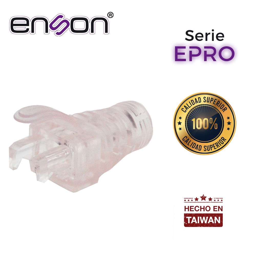 BOTA PARA CABLE UTP ENSON EPRO-BOOT-CL TRANSPARENTE IDEAL PARA EL TERMINADO Y CUIDADO DEL REMATADO, COMPATIBLE CON CAT5E/6/6A Y CON PLUGS ENSON EPRO-PLUG