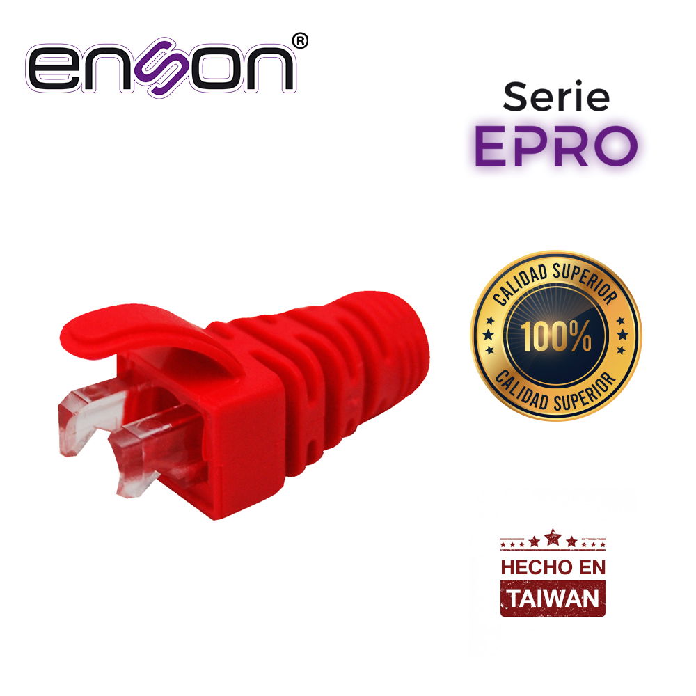 BOTA PARA CABLE UTP ENSON EPRO-BOOT-RD COLOR ROJO IDEAL PARA EL TERMINADO Y CUIDADO DEL REMATADO, COMPATIBLE CON CAT5E/6/6A Y CON PLUGS ENSON EPRO-PLUG