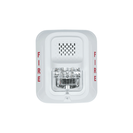 Sirena con Lámpara Estroboscópica a 2 Hilos, Montaje en Pared, Color Blanco, Configuración Estroboscópica Seleccionable, Nuevo Diseño Moderno y Elegante y Menor Consumo de Corriente